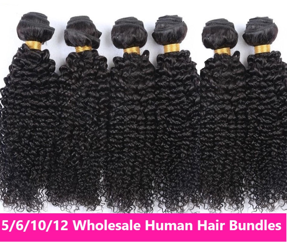 Wholesale 5/6/10/12 Bundles Brazilian Kinky Curly 10A Grade Human Hair