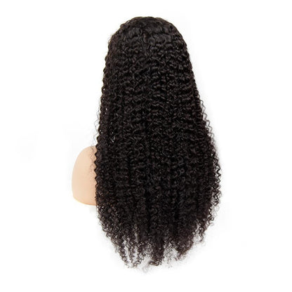 180% Density Full 4x4 Transparent Lace Front Kinky Curly Human Hair Wi