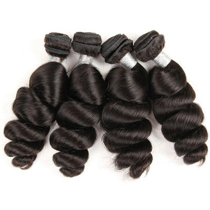 BeuMax 10A Grade 3/4 Loose Wave bundles with 13x4 Frontal